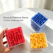 Cubo de Quebra-Cabeça Labirinto 3D, Jogo de Desafio Mental Portátil, Alívio do Estresse, Adequado para Adolescentes e Adultos, Ajuda a Melhorar o Treinamento de Concentração, Presente de Aniversário - Lembrancinha de Festa - Presente de Feriado - Multicolorido - Visão 12