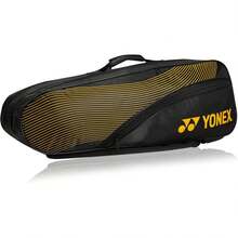 Yonex Stylish Badminton Kit-Bag |Double Zipper Compartment For Storage Of 6 Rackets And Clothes|Side Pocket |Back Straps |Accessories Variant 1 - BLACK DEEP YELLOW - View 3