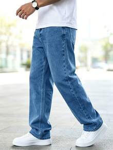 Men's Casual Slim Fit Skinny Jeans - Suitable For All Seasons - Medium Wash - View 4
