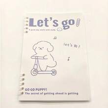 1PC Happy Puppy Loose Leaf Notebook - Random Style - Detachable Diary Notebook INS Style High Aesthetic Notebook - Minimalist High School Student Notepad School Supplies - A - View 10