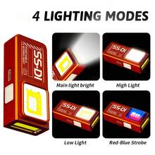 2 buah Senter LED Genggam Portabel, Lampu Saku Mini Isi Ulang USB dengan 4 Mode dan Fungsi Strobo Merah/Biru, Lampu Kerja Ringan, Cocok untuk Rumah, Mendaki, Memancing, Berkemah, dan Situasi Darurat - beraneka warna - View 8
