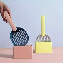 1pc Plastic Cat Litter Scoop, Hollow Mesh Cat Litter Scoop, Durable Pet Cleaning Tool, Suitable For Cat Litter Box - Multicolor - View 3