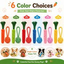 Cute Carrot Dog Chew Toy, Durable Interactive Training Rope Toy, Suitable For Small And Medium Dogs Chewing And Interaction. Multi-Functional Dental Rope, Indoor And Outdoor Training And Teeth Cleaning, Designed For Strong Chewers, Suitable For All Dog Breeds (Puppies And Adult Dogs) - Multicolor - View 6