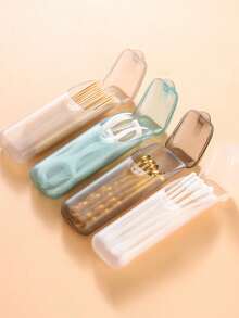 2pcs Portable Flip-Top Storage Box, Leak-Proof Travel Pill Box, Travel Essentials, Use Anytime Anywhere (Travel/Home/Office/Outdoor), Durable - Color: Random - View 1