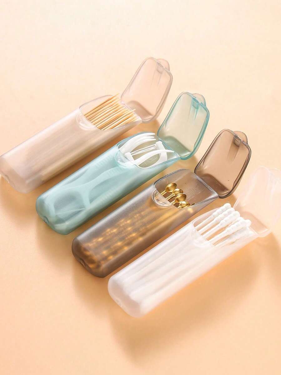 2pcs Portable Flip-Top Storage Box, Leak-Proof Travel Pill Box, Travel Essentials, Use Anytime Anywhere (Travel/Home/Office/Outdoor), Durable - Color: Random - View 1