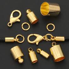100pcs Golden DIY Connector Making Parts Including Lobster Clasp + Closed Jump Rings + Multiple Sizes Smooth Pendant Connectors Suitable For Handmade Weaving DIY Necklace, Anklet, Bracelet, Round Single Loop, Pendant Connector, Bag Chain Connector Ring, Beaded Accessories And Other Jewelry Making Materials DIY Jewelry Making Parts - Accessory Set - View 9