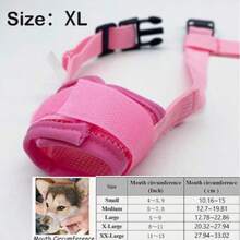 2/1pc Dog Muzzle, Soft Mesh Material, Suitable For Small, Medium And Large Dogs Such As Chihuahua, Poodle, Husky, Labrador, Etc., Breathable, Prevents Biting, Chewing And Grooming, Does Not Affect Panting And Drinking - Pink - View 14