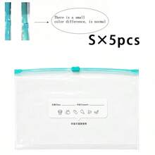 45入可重複使用密封食物儲存袋（10個大號 + 15個中號 + 20個小號），加厚冷凍袋，可微波，藍色，適用於長期食物保存與收納，透明PE夾鏈袋，適合廚房食物分類、零食儲存、蔬果分類，保持食材新鮮，居家必備儲存袋 - 透明 - 查看 18