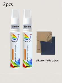 2pcs/Set Car Paint Touch-Up Pen Scratch Repair Kit, Anti-Rust Paint, Universal Pearl White Black Red Blue Grey, With Wet Sandpaper, Repair Paint - Car Touch-up Paint Pen - View 13