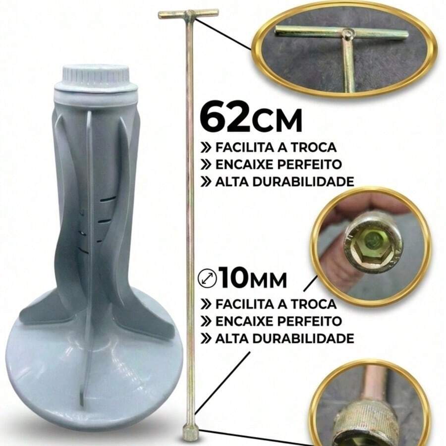 Chave T Longa 10mm 62cm Aço Para Máquina De Lavar E Mecânica Chave canhao 10mm - 1pc - Visão 1