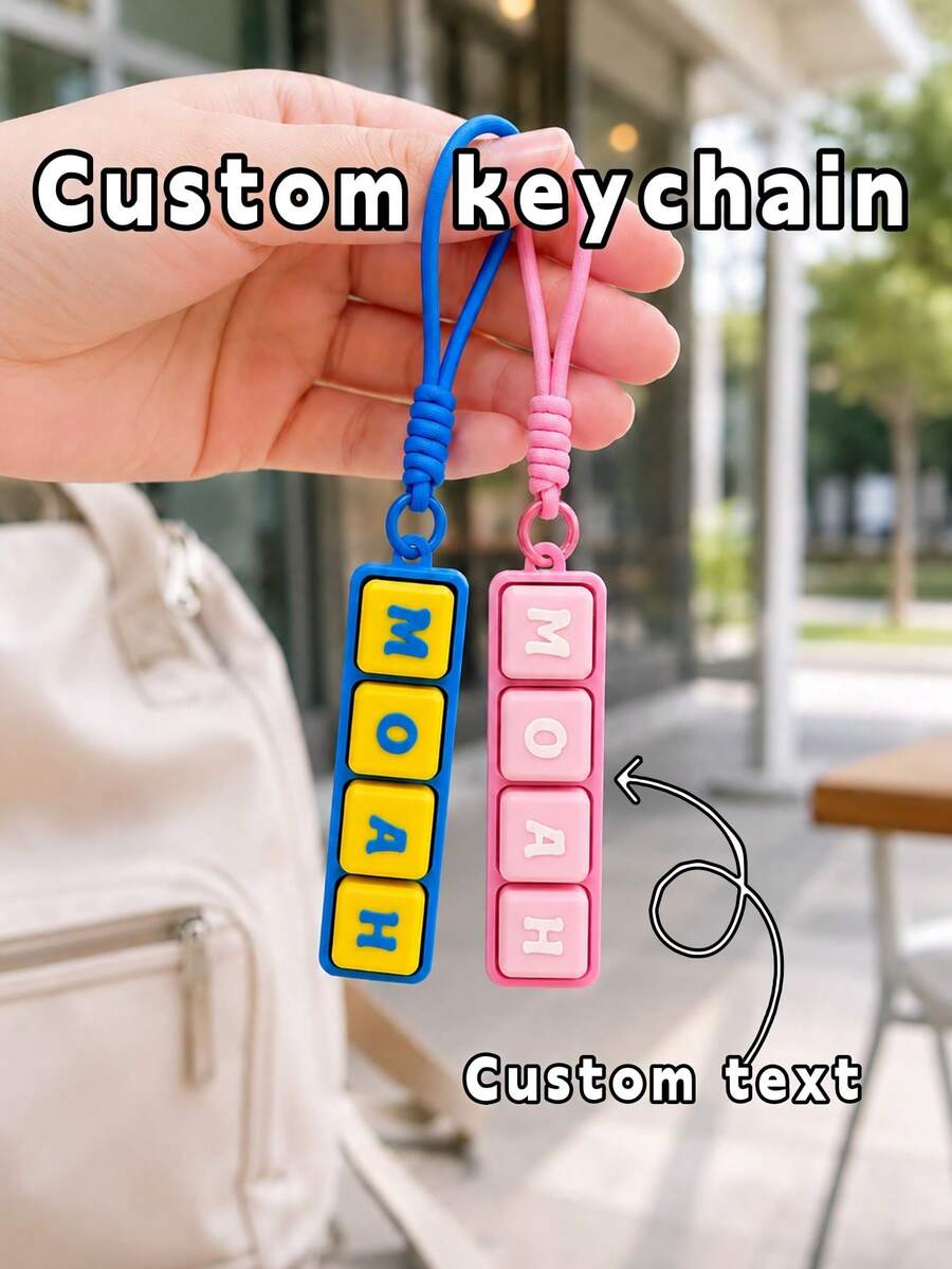 1pc Personalized Customized Name Keychain, Customized Mixed Color Mechanical Keyboard Keychain, Mechanical Keyboard Keycap Stress Relief Toy, 3D Printed Accessory, Personalized Gift, Can Also Be Used As A Pendant.