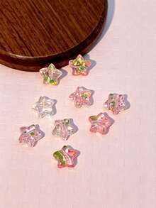 30pcs Transparent Star-Shaped Acrylic Beads With Colorful Confetti, Mini Five-Pointed Star Loose Beads For DIY Bracelet, Necklace, Earring, Keychain, Phone Charm, Jewelry Making Materials - Multicolor - View 11