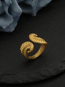 18K Gold Plated Rising Sun Pattern Cubic Zirconia Thick Ring, Vintage Luxury Personalized Finger Jewelry, Men Women Couple Wedding Ring - Golden - View 17