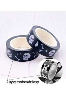 1 Roll Halloween Skeleton Decorative Washi Tape, Decorative Masking Craft Tape, Scrapbook Stickers, Scrapbooking - Multicolor - View 5