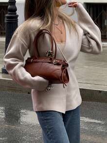 Women's Autumn Long Sleeve Button Front Cardigan - Oatmeal - View 8