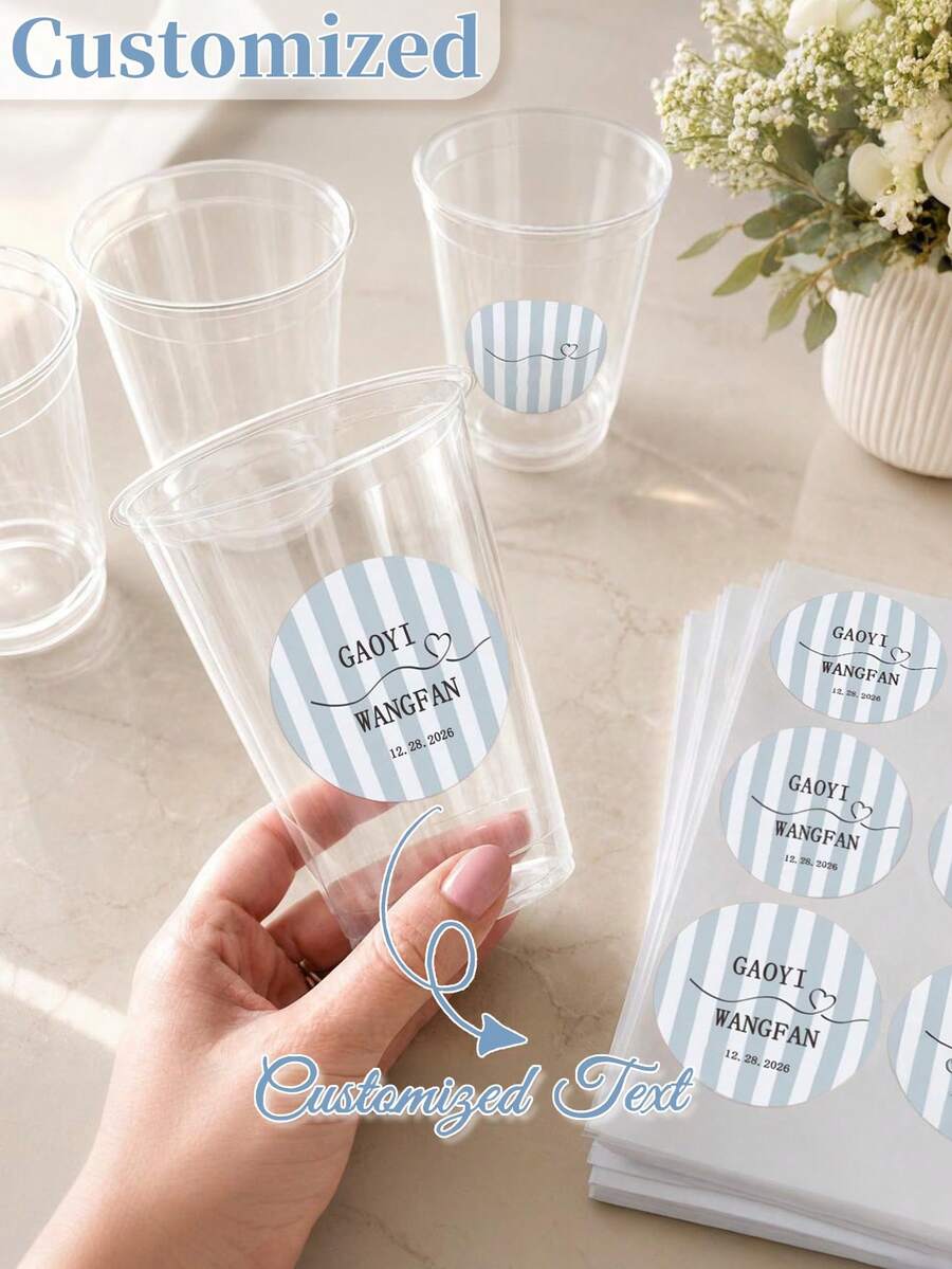 客製化婚禮貼紙 個性化婚禮貼紙 禮品貼紙 婚禮伴手禮標籤 - 婚禮裝飾貼紙 - 彩色 - 查看 1