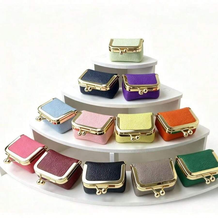 1pc[Travel Essential]Mini Leather Portable Jewelry Bag Travel Ring Earring Watch Jewelry Storage Box Wallet - Multicolor - View 1