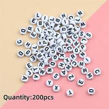 100-300pcs Acrylic Letter Beads, Colorful Bottom English Alphabet Beads, DIY Jewelry Making Materials For Necklace, Bracelet, Pendant, Accessories - Alphabet Beads - View 28