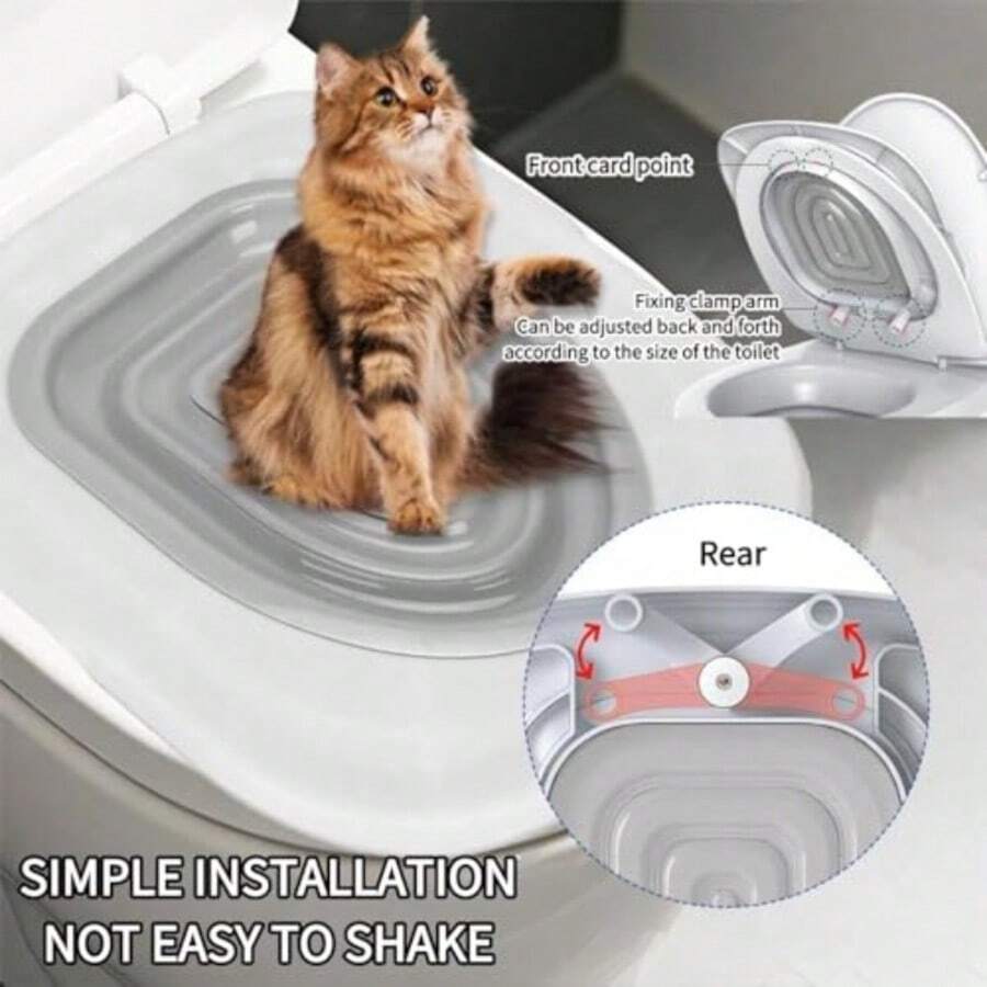 Pet Cat & Dog Toilet Training Kit, Sandbox-Style Toilet Training Basin, Detachable & Reusable Cat Toilet Trainer, Universal Kitten & Adult Cat Toilet Training Aid, No More Scooping Cat Litter, Home Pet Cleaning & Training Supplies, Stable & Non-Slip, Easy To Rinse, Multi-Stage Progressive Cat Toilet Training Tool - Multicolor - View 1
