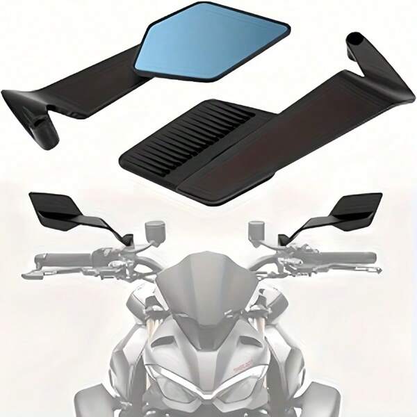 Motorcycle Modified Rearview Mirror, Motorcycle Reflective Mirror, Aluminum Plastic Rearview Mirror, Aluminum Alloy Rearview Mirror, Electric Vehicle Rearview Mirror, Fixed Wing Style Rearview Mirror, Lightweight, Motorcycle, Electric Vehicle Universal Add-On Accessory, Reversible High-Definition Rearview Mirror, Suitable For Motorcycle, Electric Vehicle Modification