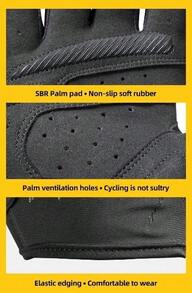 ROCKBROS A Pair Of Long Finger Gloves Non - Slip & Abrasion - Resistant SBR Anti - Slip Soft Rubber High - Gloss Reflective Strips Exclusive Shanghai City Silhouette Pattern Touchscreen - Sensitive For Cycling - Black - View 6