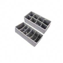 4pcs Multi-Size Modular Underwear Storage Boxes, Freely Combinable And Detachable Drawer Dividers, Large Capacity Foldable Non-Woven Fabric Organizer Boxes For Bras, Panties, Socks - Grey - View 16