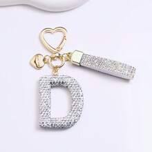 1PC Fashion Sparkling Rhinestone Alphabet Keychain Cute Letter Charm Key Ring Exquisite Backpack Decoration Accessories Gifts - Multicolor - View 13