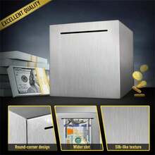 1pc Metal Money Box Steel Coin Bank - Secure Budgeting & Savings Solution, Anti-Theft Design - Adult Office Storage Organizer - Silver - View 6