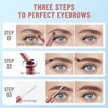 UCANBE 3-In-1 Eyebrow Pencil: Triangle Retractable Eyebrow Pencil, Waterproof Eyebrow Gel And Eyebrow Powder, Create Natural Eyebrow Shape - Medium Brown - View 4