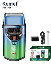Kemei KM-T400 Electric Shaver For Men, Beard Trimmer, Cordless Shaver, Floating Dual Blades, Wet & Dry Use, Powerful Motor, LED Display, USB Charging, Electric Reciprocating Shaver - Multicolor - View 14