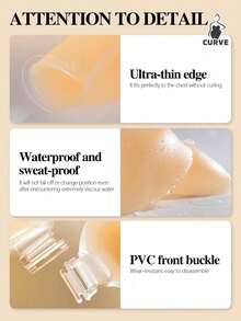 New Upgraded Plus Size Women's Silicone Invisible Bra, With Shoulder Straps, Deep V-Neck Design, Ultra-Thin And Comfortable - Apricot - View 4