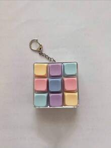 9-Key/1-Key Square Pressure Relief Button Toy, Creative Keyboard Pendant Bag Charm, Car Keychain, Bag Charm Pendant, Keychain Accessory, Keyboard Design, Adult Fingertip Keychain, Pressure-Sensitive Keychain, Soothing Keychain, Focus & Relaxation Zipper Keychain - Multicolor - View 12