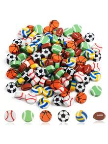 80 PCS Mini Ball Erasers, Football And Baseball Erasers, Back To School, First Day Of School - Multicolor - View 3