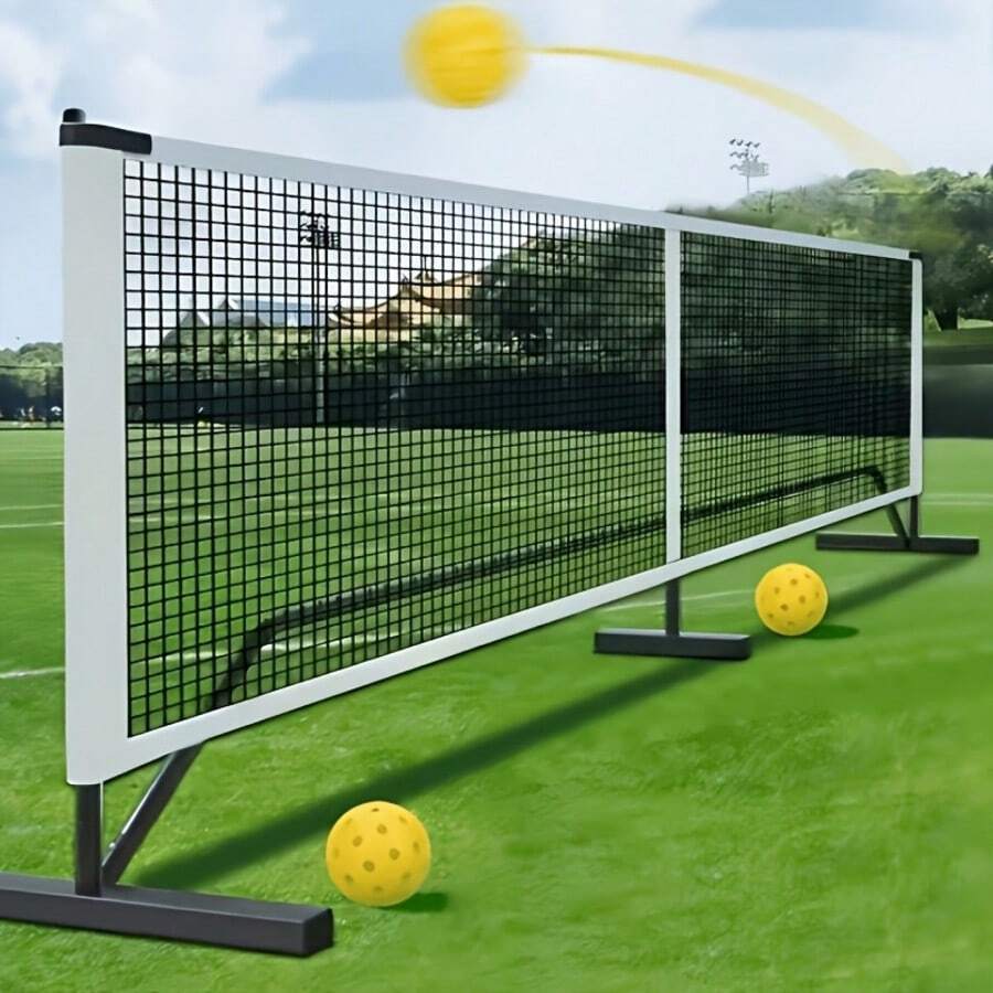 1PC Pickleball Net (Without Stand), Portable Outdoor Lawn Indoor Training Competition Dedicated White Border Black Mesh, Suitable For Badminton, Tennis, Volleyball, No Installation Foldable Ball Net - Multicolor - View 1