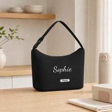 1pc Custom Embroidered Name Lunch Bag, Adjustable Strap Insulated Thermal Cooler Tote Bag, Reusable Lunch Handbag, Large Capacity Food Container Bag - Multicolor - View 13
