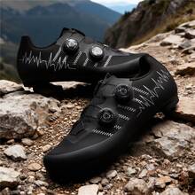 Men's New Professional Road Cycling Shoes, Professional Racing Cycling Shoes, Carbon Fiber Professional Sole, Ultra-Lightweight Road Cycling Shoes - Black - View 2