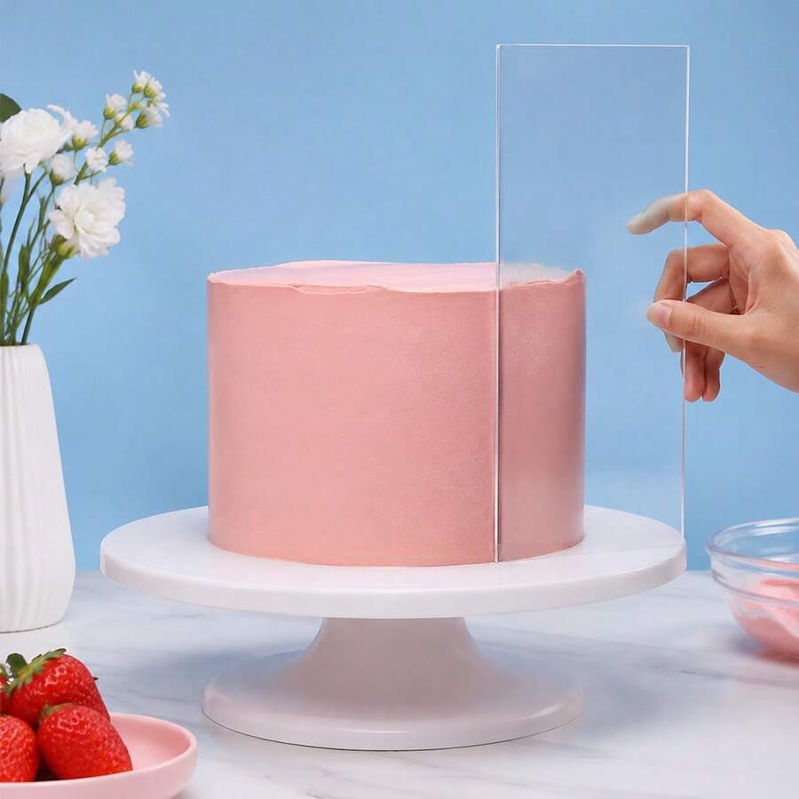 Transparent Cake Cream Scraper Cake Making Scraper Rectangular Acrylic Cake Baking Tool Cake Decorating Tools Kitchen Tools - Clear - View 1