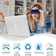2pcs Double-Sided Satin Sleep Eye Mask Set, Polyester Light-Blocking Eye Cover With Elastic Band, Multiple Colors Available, Suitable For Back To School Noon Rest, Travel Naps, Bedroom Sleep And Daily Eye Shading For Men And Women - A - View 3