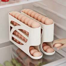 Kitchen Egg Storage Box, Refrigerator Side Door Organizer, 3-Tier Egg Holder, Food Storage Container - Multicolor - View 3