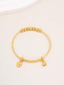 1pc Bell Adjustable Non-Fading Luxury Commuter Push-Pull Bracelet - Alternating Seven Beads - View 8