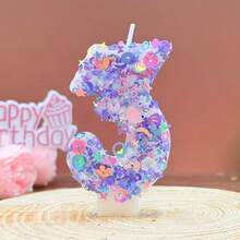 0-9 Number Birthday Candles, Cake Decoration Creative Handmade Candles, Party Holiday Colorful Blue Dopamine - View 19