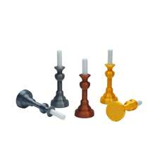 1:12 Scale Dollhouse Miniature Vintage Candlestick With Mini White Candle, Retro Metal Texture Small Candlestick Model, Dollhouse Dining Room And Living Room Scene Decoration Accessory, Suitable For Miniature Scene Models And Handmade Scene Diorama Mini Ornament Toy - Multicolor - View 7