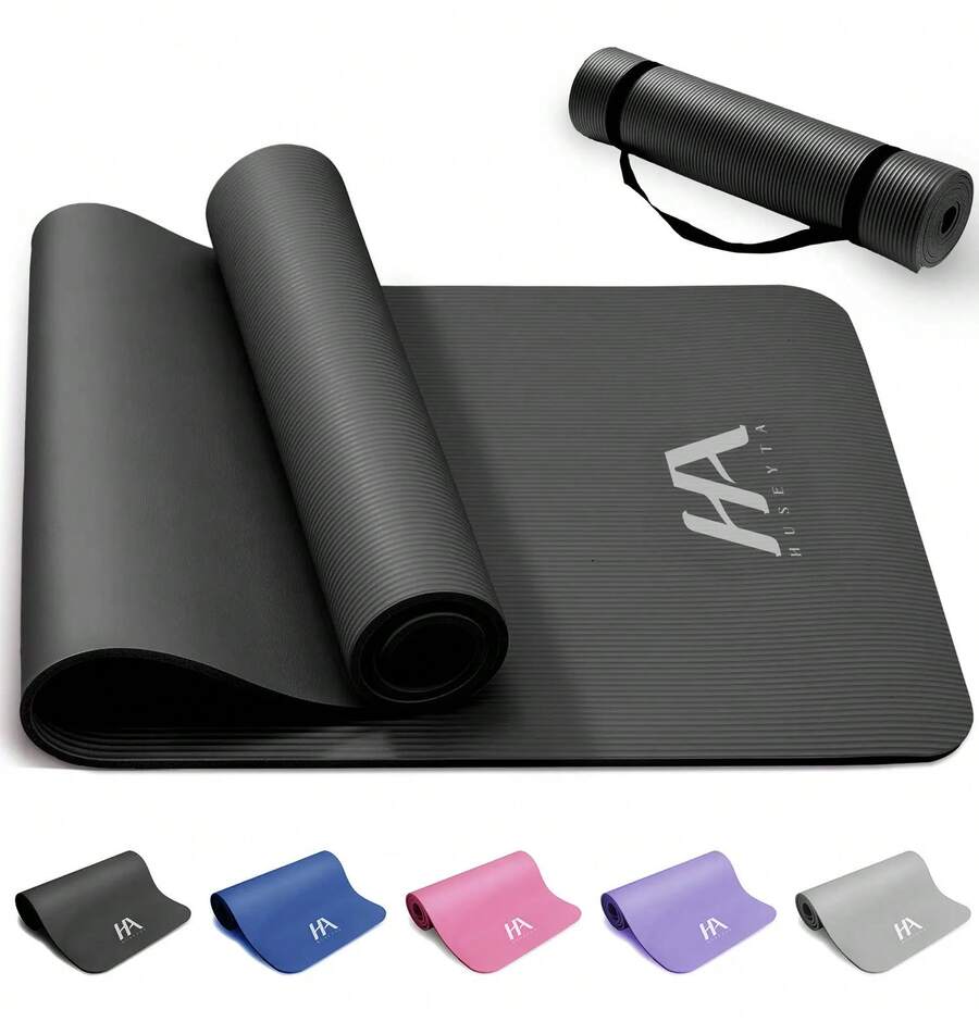 Tapete Portátil Yoga Pilates Ejercicio 10 Mm Antideslizante - Negro - Ver 1