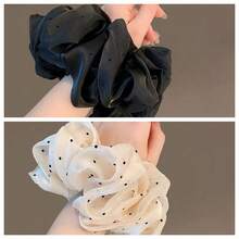 Jian Xiao French Style Gentle Polka Dot Oversized Scrunchie Pearlescent Gradient Elegant Bun Hair Tie Ponytail Hair Accessory - Multicolor - View 9