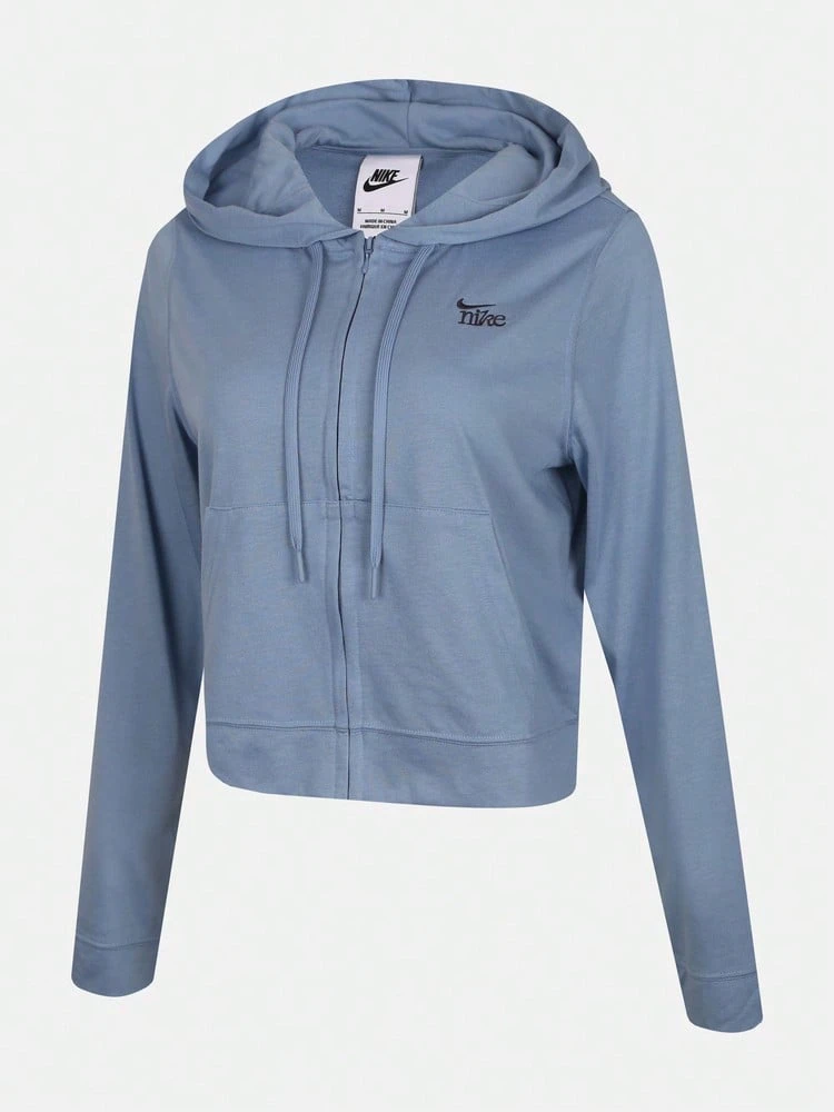 Nike Jaket Sweatshirt Rajut Wanita AS W NK LT WT JRSY FZ IU0728-486 - Dusty Blue - View 1