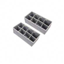 4pcs Multi-Size Modular Underwear Storage Boxes, Freely Combinable And Detachable Drawer Dividers, Large Capacity Foldable Non-Woven Fabric Organizer Boxes For Bras, Panties, Socks - Grey - View 8