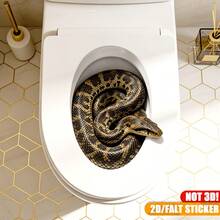 1pc/1set Creative Realistic Gold Snake Toilet Hole Prank Sticker, Beautiful Color, Scary & Funny Toilet Decoration Decal, Self-Adhesive Wall Sticker, Suitable For Bathroom Walls, Durable PVC Material Home Decor Wall Sticker Toilet Decoration Sticker - Multicolor - View 8