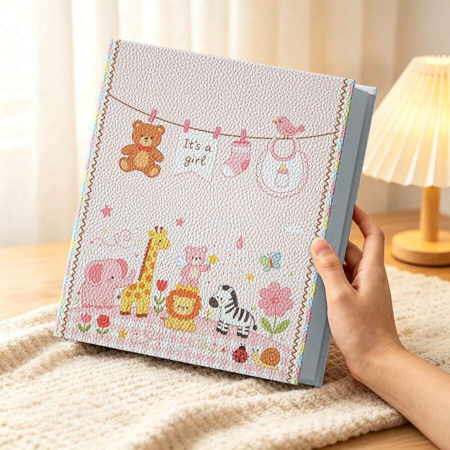 1pc Photo Album - 4x6 Inch Rectangular 200 Pockets Large Capacity Suitable For Family, Baby Birth, Storing Parent-Child Outings, Home Daily Baby Snapshots - 1PC - View 1