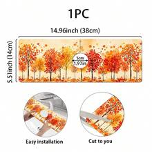 1pc Autumn Maple Leaf Pattern Rubber Faucet Splash Guard, Bathroom Faucet Splash Mat, Mud Guard, Moisture-Proof Non-Slip Faucet Pad, Kitchen Countertop Accessory. Protect Your Kitchen Countertop. - Multicolor - View 11
