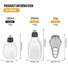 1PC WRELS 180/250 ML Lightweight Collapsible Squeeze Water Bottle For Marathon Sports, A Tasteless Cold‑Water Bottle Manufactured With Hot‑Pressing Technology - Multicolor - View 3